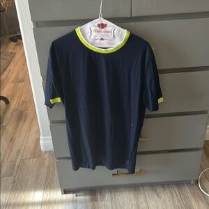 Hugo Boss Navy Tee with Yellow Trim